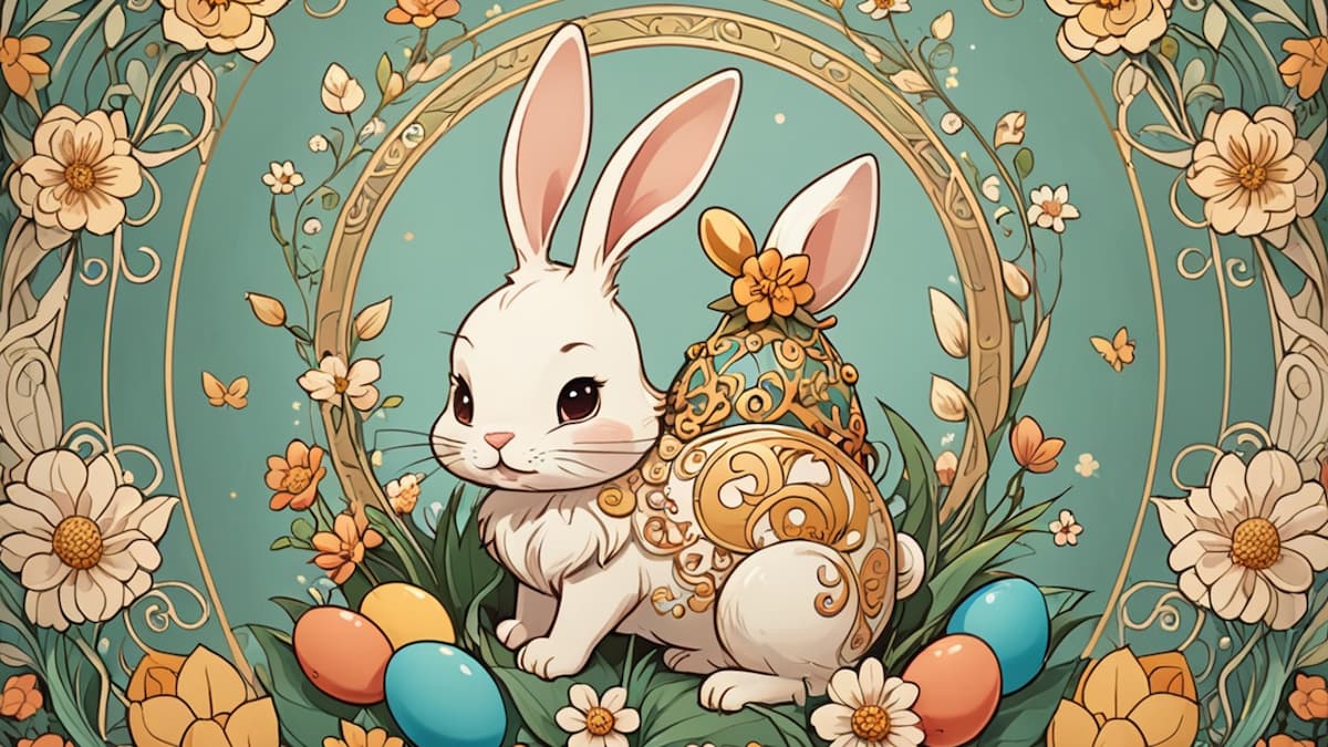 Kunstvolles Frohe Ostern-Bild